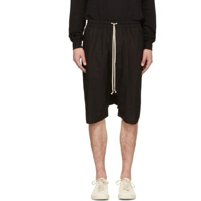 Shop Rick Owens Black Ricks Pods Shorts In 09 Black