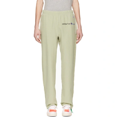 Shop Off-white Green Champion Edition Sweatpants In Beige/white