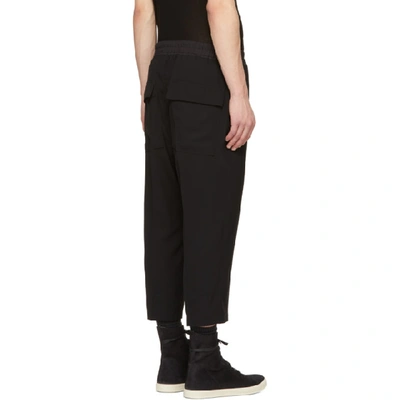 Shop Rick Owens Black Drawstring Astaires Cropped Trousers In 09 Black