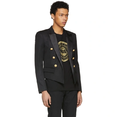 Shop Balmain Black Spencer Blazer In 176 Black