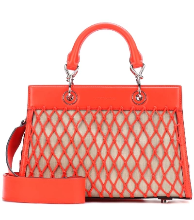 Shop Altuzarra Small Shadow Leather Tote In Red