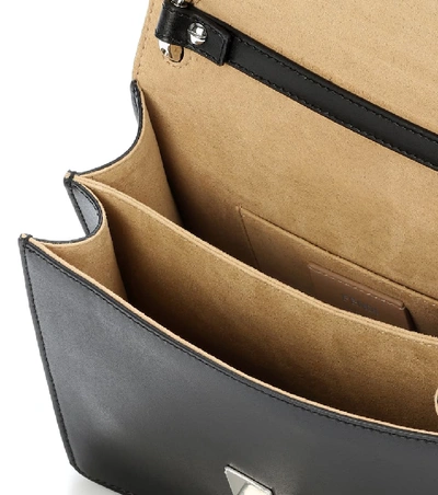 Shop Fendi Kan I Mini Leather Shoulder Bag In Black