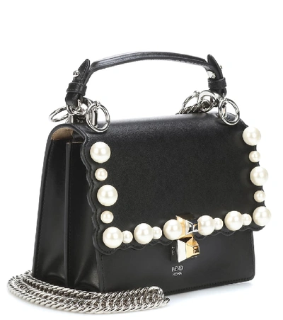 Shop Fendi Kan I Mini Leather Shoulder Bag In Black