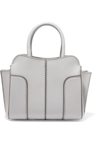 Sella Mini Leather Shoulder Bag In Grey