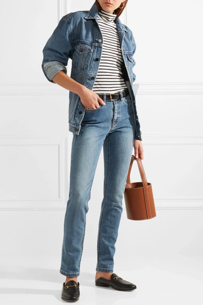 Shop A.p.c. High-rise Straight-leg Jeans In Mid Denim