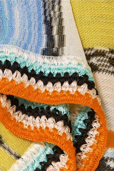 Shop Missoni Mare Crochet-knit Kaftan In Yellow