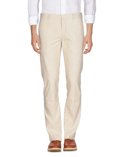 Shop Dondup Man Pants Beige Size 38 Cotton, Silk