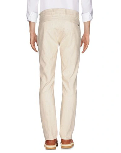 Shop Dondup Man Pants Beige Size 38 Cotton, Silk