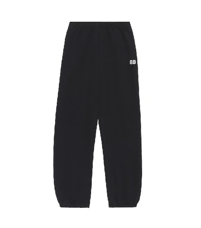 Shop Balenciaga Kids' Cotton-blend Trackpants In Black