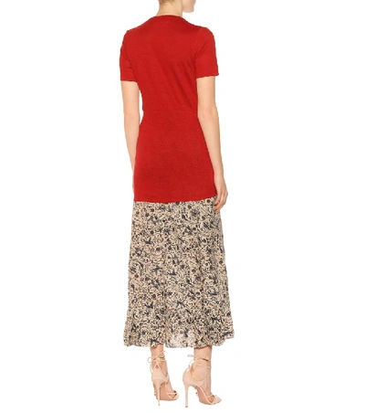 Shop Isabel Marant Étoile Kiliann Linen T-shirt In Red