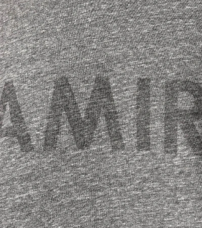Shop Amiri Printed Cotton-blend T-shirt In Grey