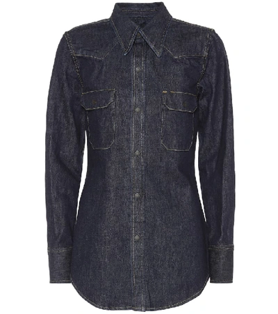 Shop Calvin Klein 205w39nyc Denim Shirt In Blue