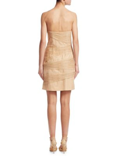 Shop Halston Heritage Layered Sheath Dress In Champagne