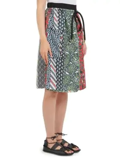 Shop Carven Silk Multi-print Skirt