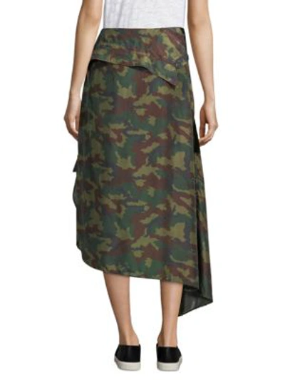 Shop Faith Connexion Camouflage-print Skirt In Army Khaki