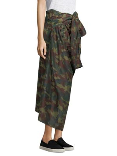 Shop Faith Connexion Camouflage-print Skirt In Army Khaki