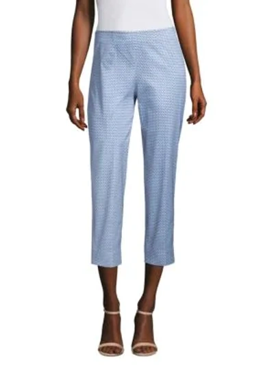 Shop Piazza Sempione Audrey Floral Print Pants In Blue