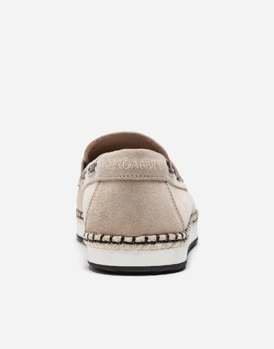 Shop Dolce & Gabbana Sport Loafers In Suede In Beige