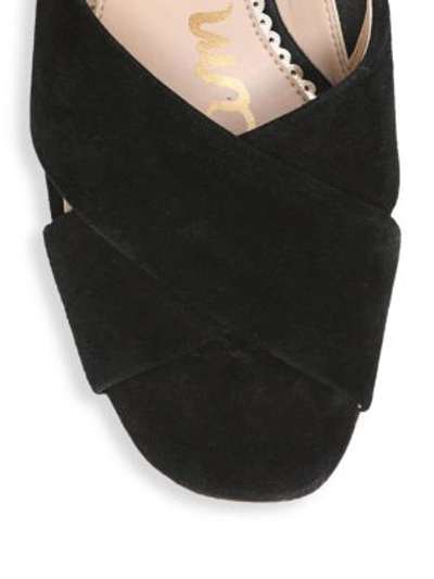 Shop Sam Edelman Jayne Suede Criss Cross Sandals In Black