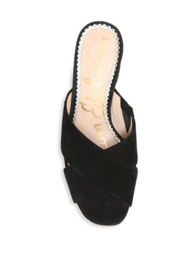 Shop Sam Edelman Jayne Suede Criss Cross Sandals In Black