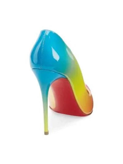 Christian Louboutin Pigalle Follies 100mm Ombre Patent Red Sole Pumps In  Rainbow | ModeSens