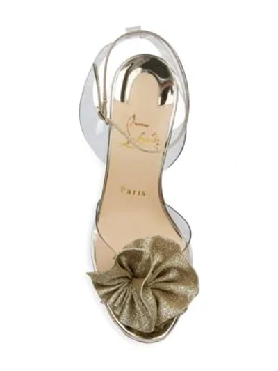 Shop Christian Louboutin Fossiliza 100 Glitter Sandals In Light Gold