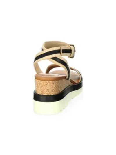 Shop See By Chloé Robin Colorblock Leather Platform Wedge Sandals In Black