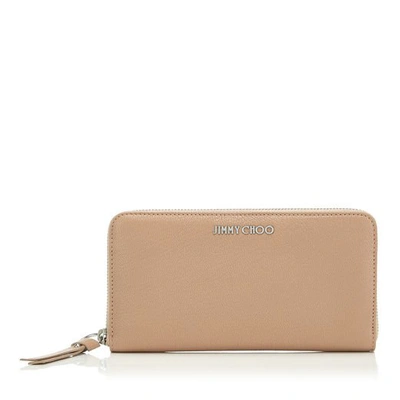 Shop Jimmy Choo Pippa Ballet Pink Soft Grained Goat Leather Zip Around Wallet