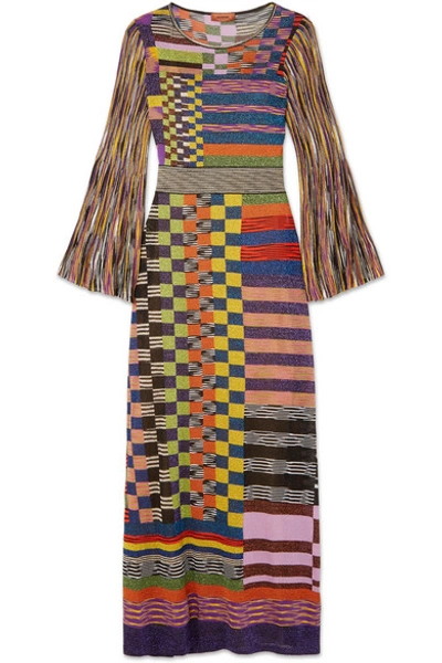 Shop Missoni Metallic Stretch-knit Maxi Dress