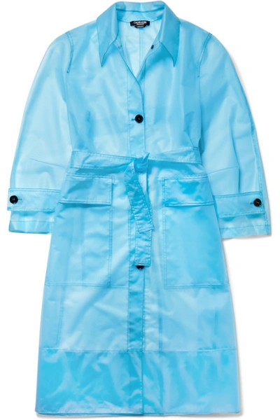 Shop Calvin Klein 205w39nyc Oversized Matte-pu Trench Coat In Blue