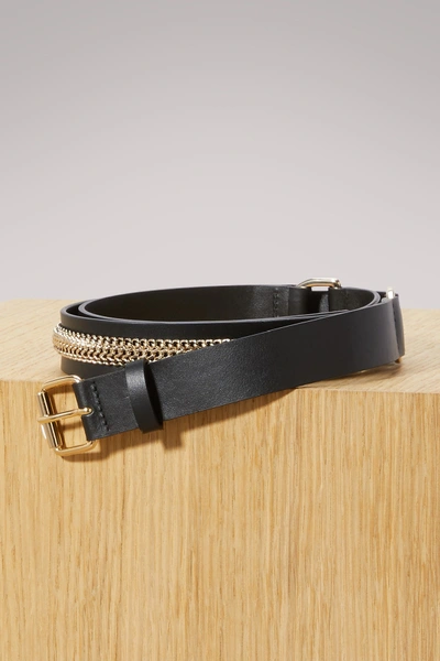 Shop Lanvin Chain Belt In Black Gold