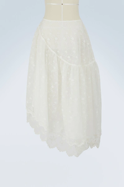 Shop Simone Rocha Asymmetrical Skirt In Ivory