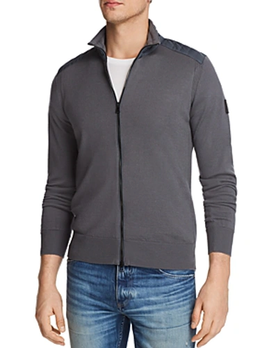 Shop Belstaff Kelby Full-zip Sweater In Forge Gray