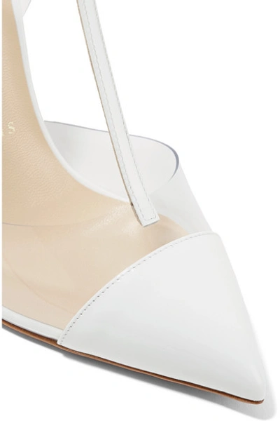 Shop Christian Louboutin Nosy 100 Patent-leather And Pvc T-bar Pumps In White