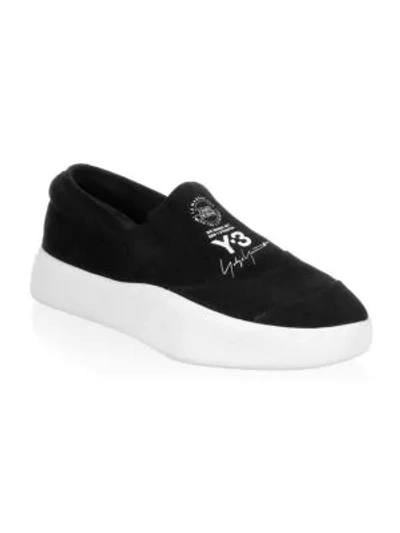 Shop Y-3 Slip-on Canvas Trainers In Black