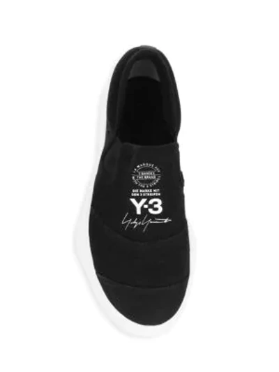 Shop Y-3 Slip-on Canvas Trainers In Black