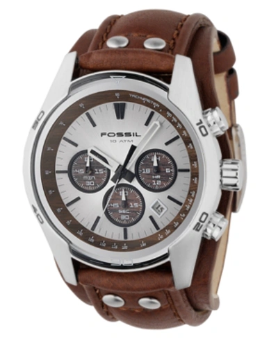 Shop Fossil Men's Decker Brown Leather Strap Watch Ch2565