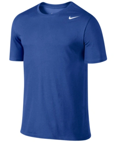 Shop Nike Men's Dri-fit Cotton T-shirt In Dark Obsidian/silver