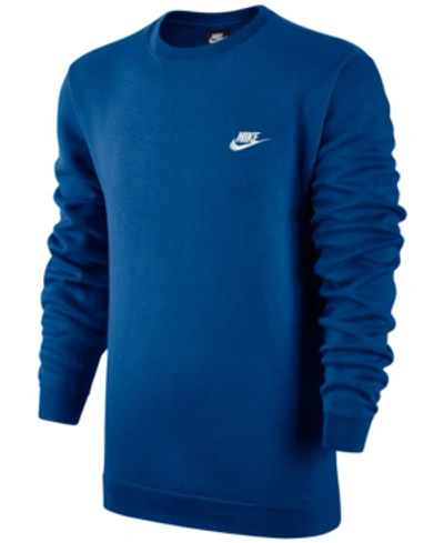 Shop Nike Men's Crewneck Fleece Sweatshirt In Blue Jay