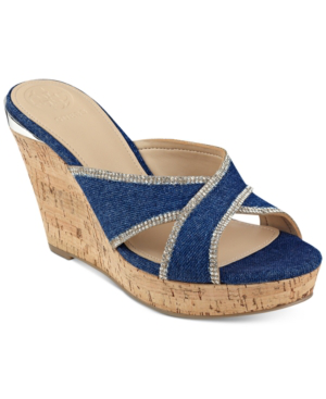 guess denim wedges