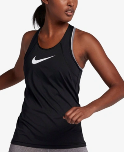 Shop Nike Pro Mesh Dri-fit Tank Top In Black