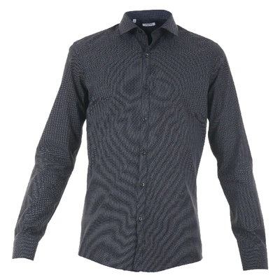 Shop Emanuel Ungaro Slim Fit Cotton Shirt In Blue-black
