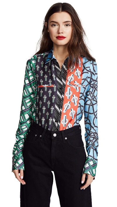 Shop Carven Printed Blouse In Multi