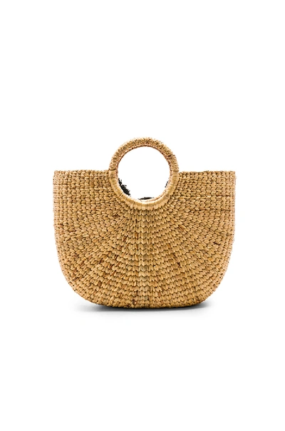 Shop Jadetribe Basket Small 3 Pom In Tan