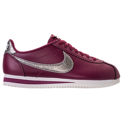 Shop Nike Women's Classic Cortez Premium Casual Shoes, Red