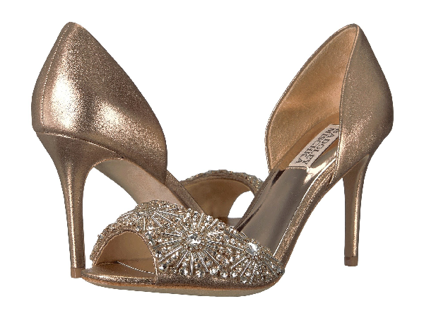 badgley mischka rose gold heels