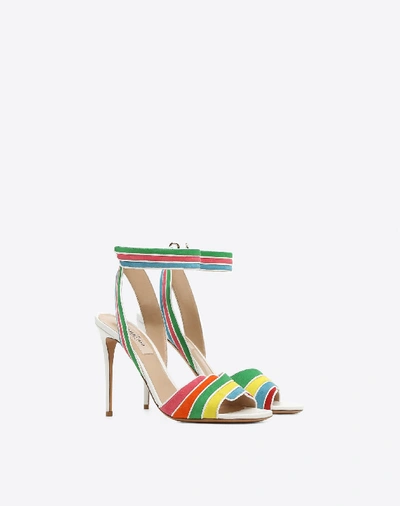 Shop Valentino Multi-color Suede 105mm Sandal In Multicolored