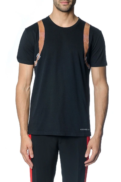 Shop Alexander Mcqueen Black Backpack Print T-shirt