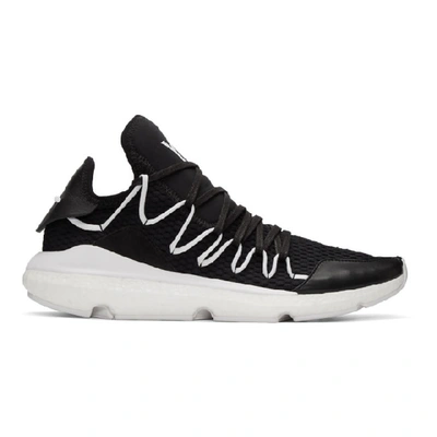 Shop Y-3 Black Primeknit Kusari Boost Sneakers In Black/white
