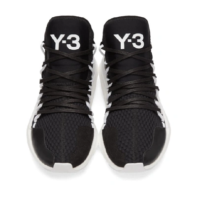 Shop Y-3 Black Primeknit Kusari Boost Sneakers In Black/white